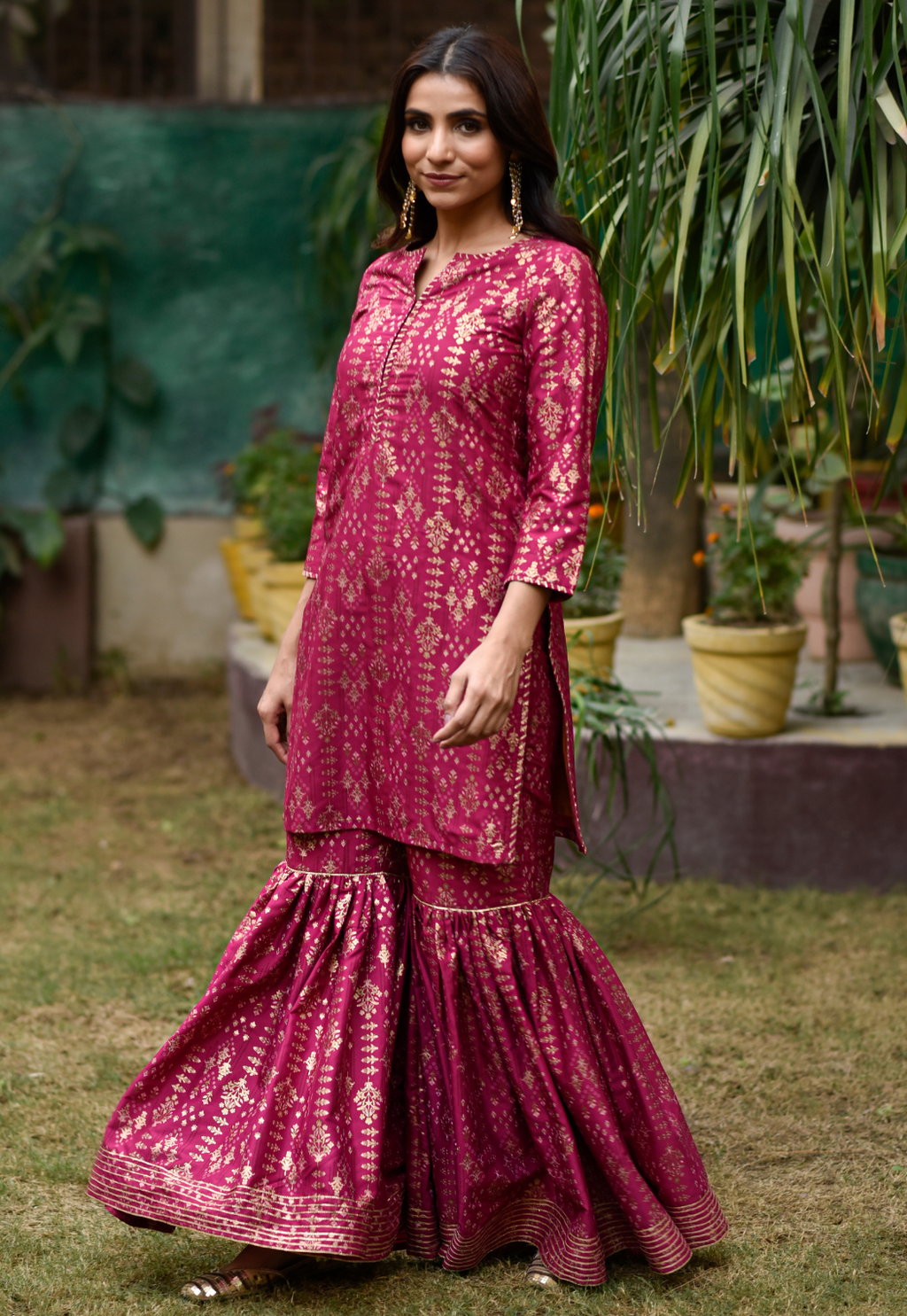 RATAN Women's Georgette Sharara Salwar Suit Set (AYN-White-Small) :  Amazon.in: Fashion