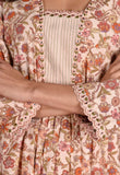 A-line Floral Kurta with Solid Coloured Pants