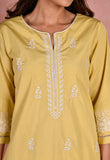Embroidered Kurta with Solid Coloured Pants