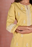 Embroidered Kurta with Solid Coloured Pants